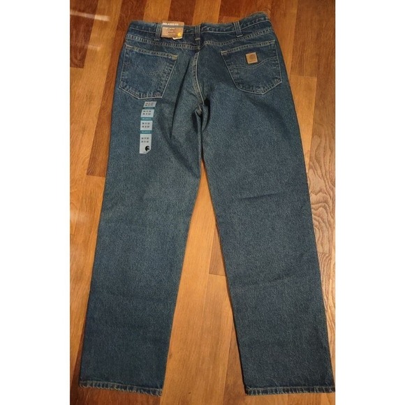 Carhartt Relaxed Fit Straight Leg Blue Jeans Mens 36 x 32 NWT Denim Medium Wash - Picture 2 of 7